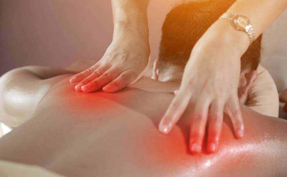 massage area of pain or inflammatory muscle up